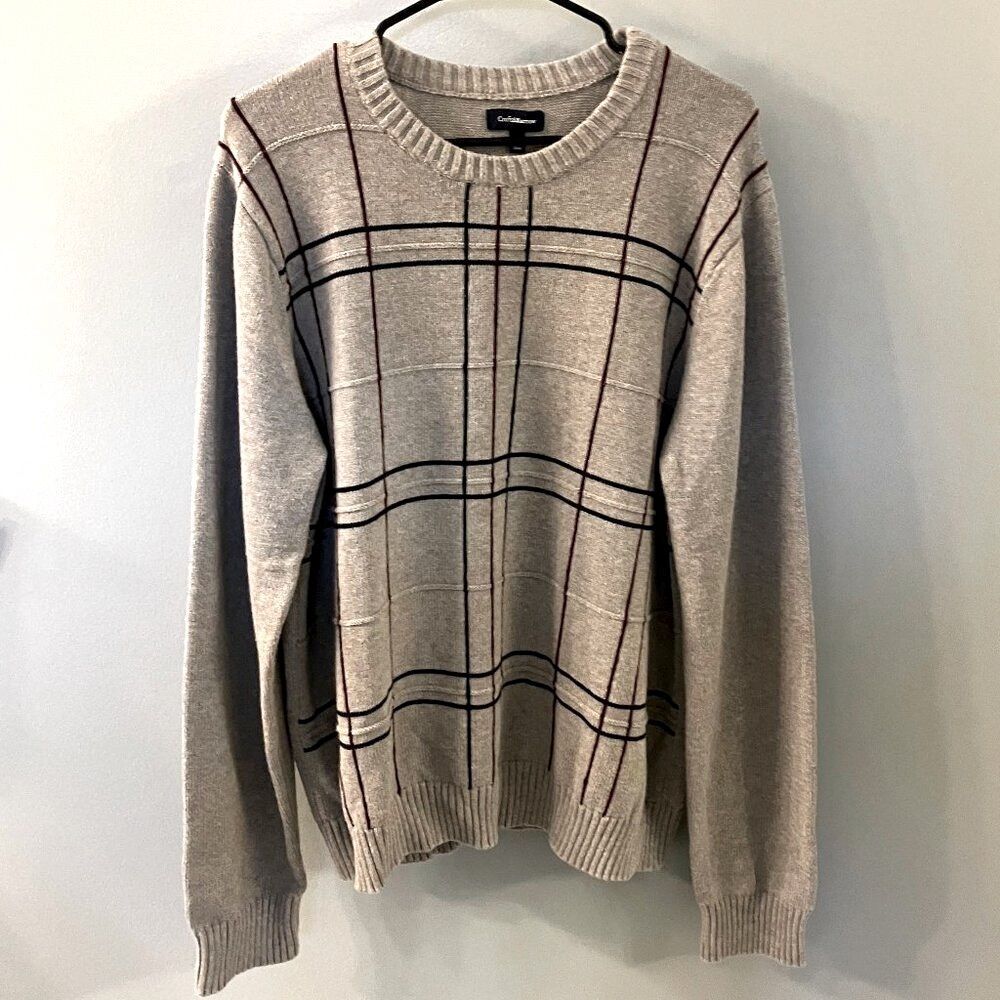 Men's Croft & Barrow Sweater size XL gray long sleeve crew neck